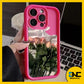 Softcase Silicone Rose Flower Pattern Phone Case Shockproof for iPhone 15 14 13 12 11 Pro Max X XR XS XSMAX SE20 SE22 7 8 Plus