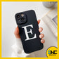 Soft Silicone Phone Case with Initial Letters A-Z for iPhone 15 14 13 12 11 Pro Max X XR XS XSMAX SE20 SE22 7 8 Plus