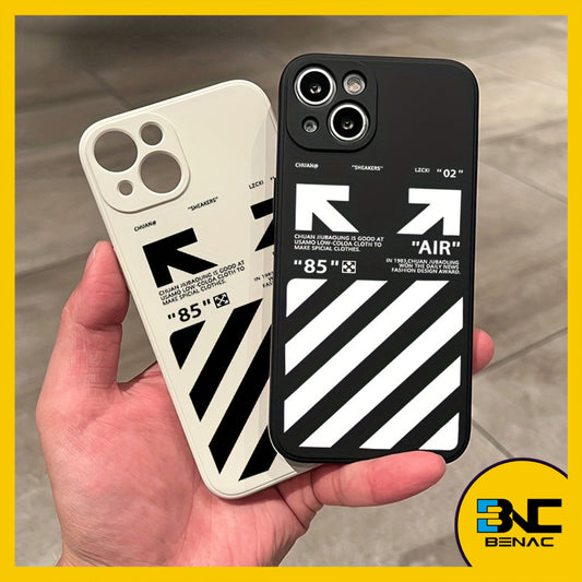 Soft Silicone Stylish Anti-drop Phone Case with Black and White Line Design Motif for iPhone 15 14 13 12 11 Pro Max X XR XS XSMAX SE20 SE22 7 8 Plus