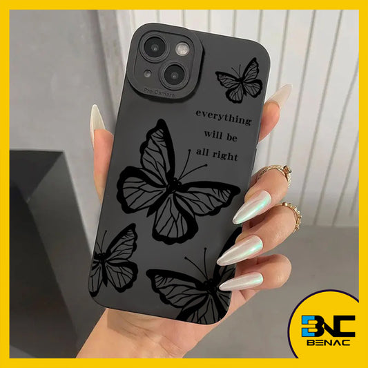 Soft Silicone Case Butterfly Pattern Soft For iPhone 11 12 13 14 Pro Max Mini Soft Phone Back Protective Casing