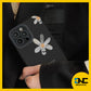Softcase Black Soft Silicone Aster Flower Case for iPhone 14 13 12 11 Pro Max