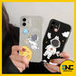 Softcase Cute Space Astronaut Cartoon Motif Transparent TPU Silicone Soft Case for iPhone 15 14 13 12 11 Pro Max