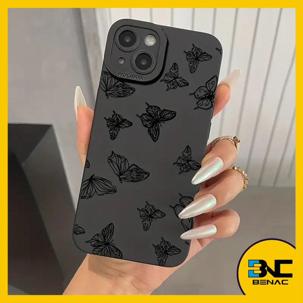 Soft Silicone Case Butterfly Pattern Soft For iPhone 11 12 13 14 Pro Max Mini Soft Phone Back Protective Casing