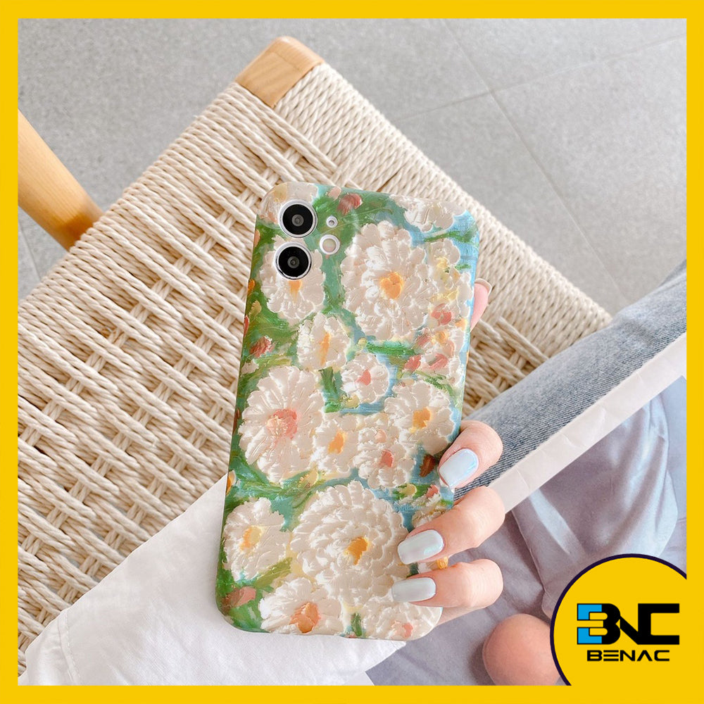 Soft Silicone Phone Case with Retro Oil Painting Flower Pattern for iPhone 14 13 12 11 Pro Max X XR XS XSMAX SE 2020 SE 2022