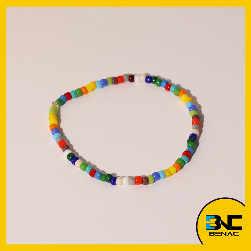 Original Design Rainbow Beaded Bracelet Solid Color Unique Beaded Bracelet Cute Beads Multipurpose Gift Bracelet