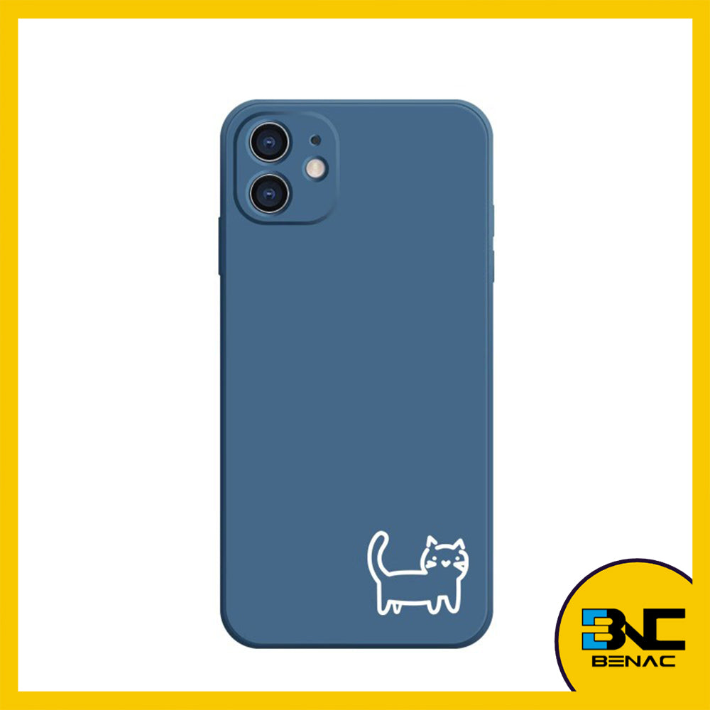 Soft Silicone Cartoon Cat and Fish Motif Back Protective Phone Case for iPhone 14 13 12 11 Pro Max X XR XS XSMAX SE 2020 7 8 Plus