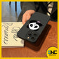 Soft Silicone Case Black Cute Panda Cartoon For iPhone 14 13 12 11 Pro Max Mini XR XS Max X 8 7 14 Plus
