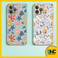 Interesting Square flower pattern Soft Silicone Case for iPhone 11 12 13 14 Pro Max X XS XR 7 8 6 Plus SE 2020