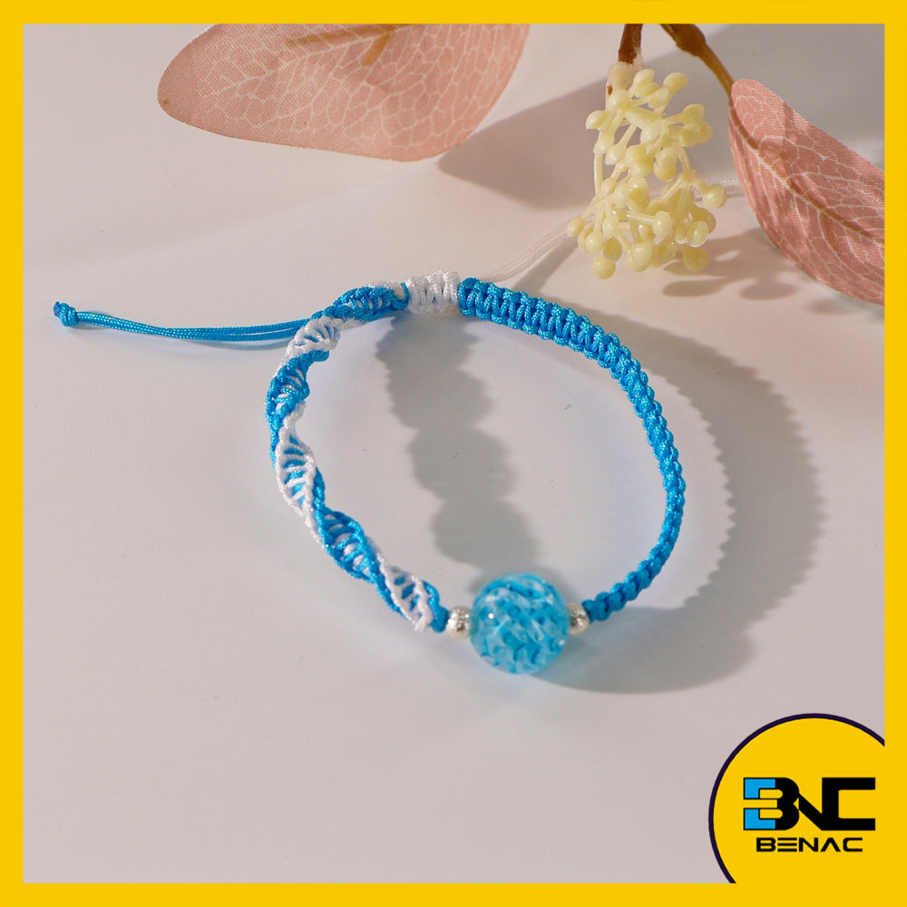Original design glass bead bracelet for women fresh hand-woven adjustable double Spiral Bracelet