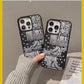Softcase Luxury Totem Flower Sealed Black Silicone Soft Case for iPhone 14 13 12 11 Pro Max XS MAX X XR 7 8 Plus Mini