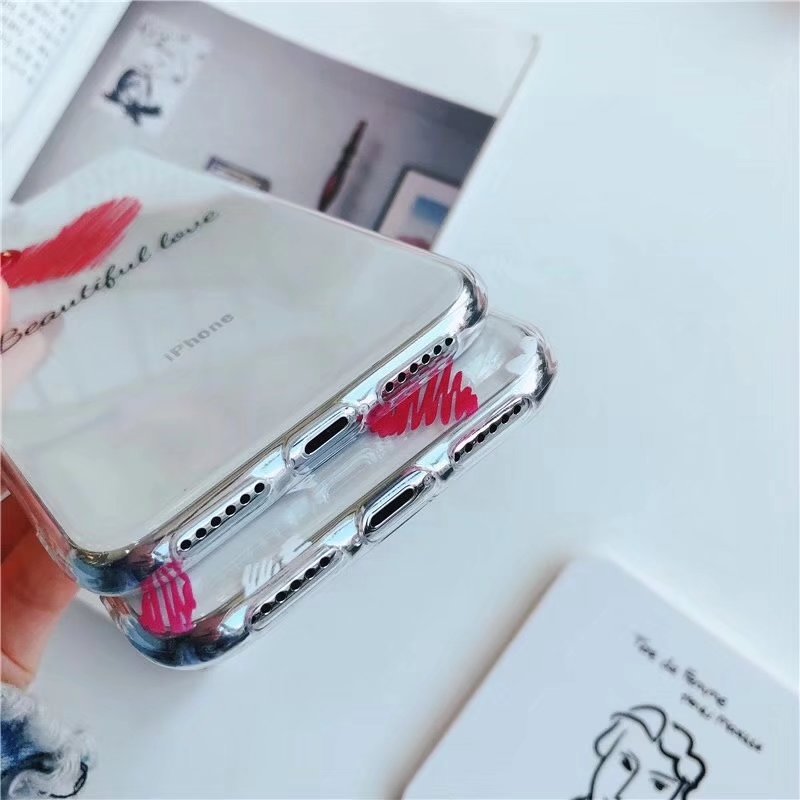 Softcase with beautiful heart prints for iPhone X XR XS 11 12 13 14 Pro Max 14 Plus 7 8 Plus SE 2020