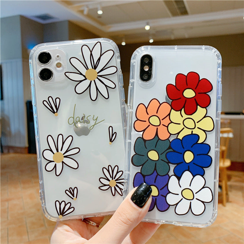 Softcase Beautiful Colorful Floral Print Protective Case for iPhone X XR XS 11 12 13 14 Pro Max 14 Plus 7 8 Plus SE 2020