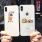 Softcase Cute Giraffe Motif Transparent Soft Case for iPhone 13 12 11 14 Pro Max 7 8
