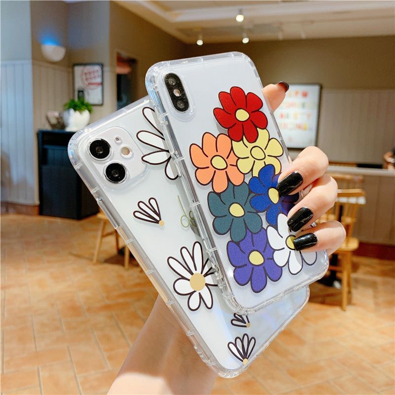 Softcase Beautiful Colorful Floral Print Protective Case for iPhone X XR XS 11 12 13 14 Pro Max 14 Plus 7 8 Plus SE 2020