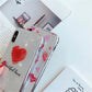 Softcase with beautiful heart prints for iPhone X XR XS 11 12 13 14 Pro Max 14 Plus 7 8 Plus SE 2020